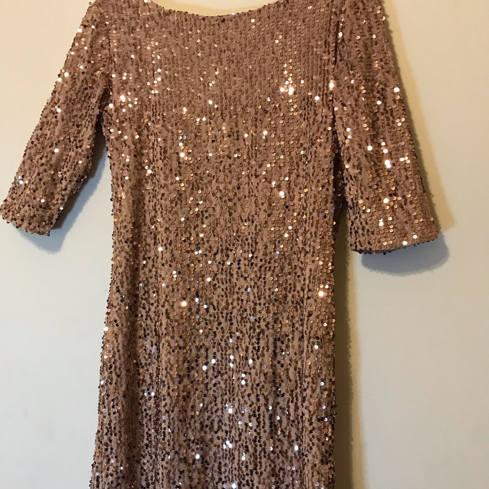 Pink Sequin Embellished Mini Dress